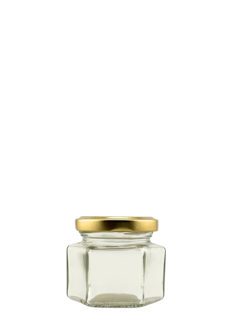 🫙⬣ Tarro de Cristal Hexagonal 106 ml Twist-Off 53