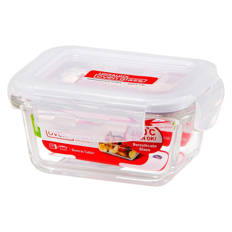 Recipientes de cristal rectangular con tapa Lock&Lock