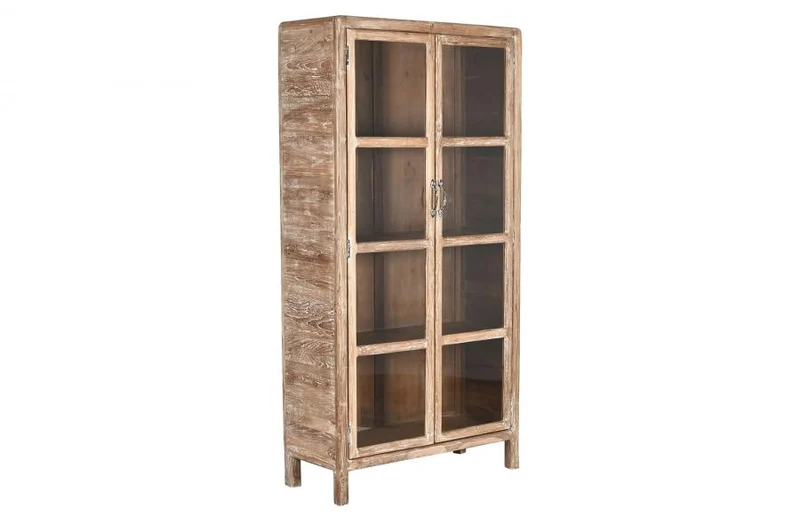 ARMARIO TECA RECICLADA CRISTAL 90X38X180 NATURAL