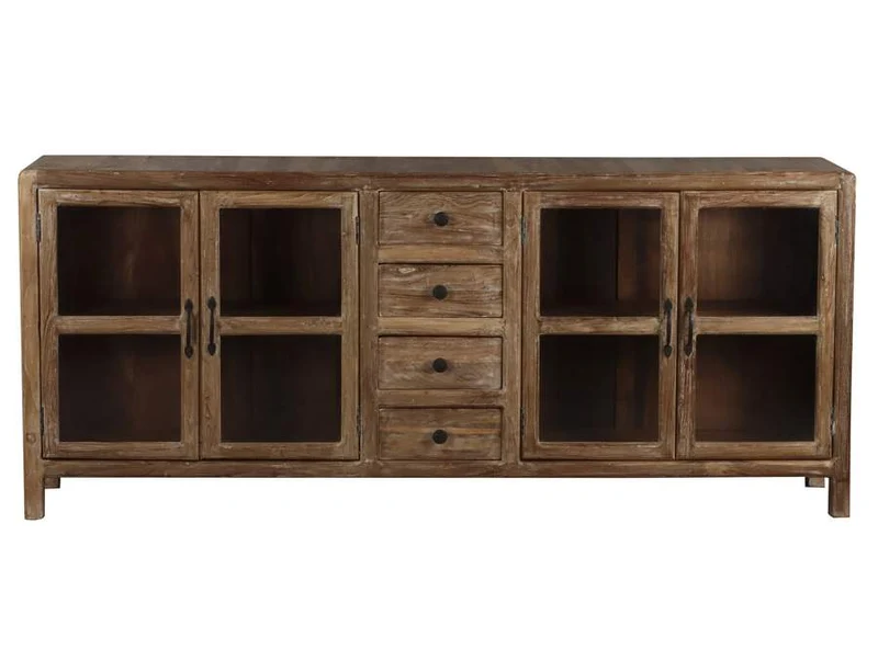 BUFFET TECA RECICLADA CRISTAL 200X38X85