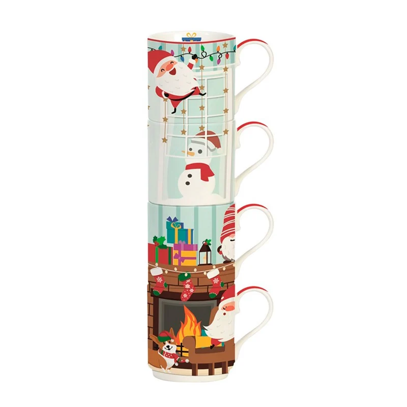 Set de 4 Tazas Mugs apilables Easylife