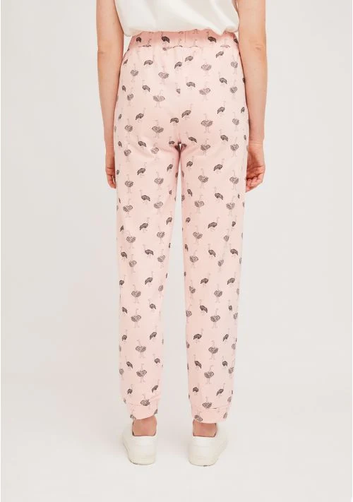 JOGGERS TIRO MEDIO CON CINTURA ELÁSTICA ESTAMPADO DE AVESTRUCES