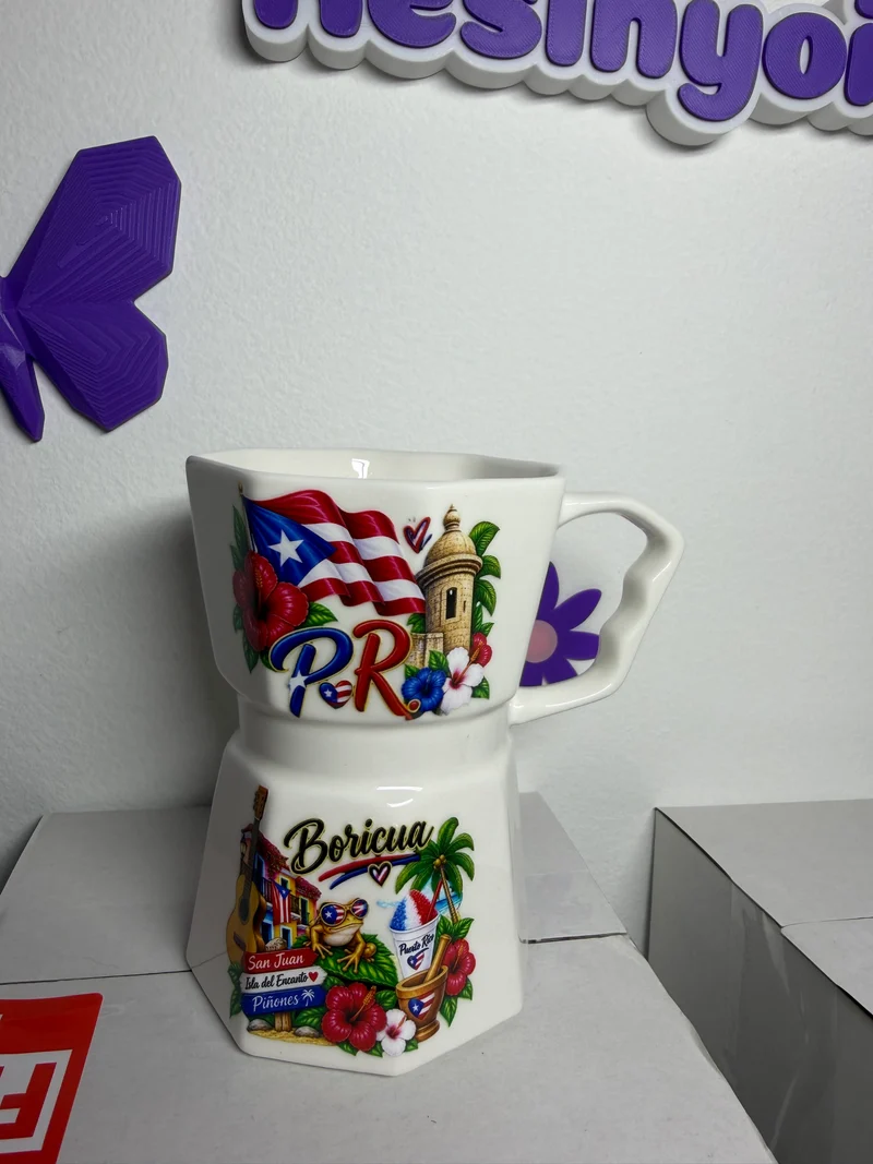 Taza estilo cafetera 12 oz Puerto Rico!