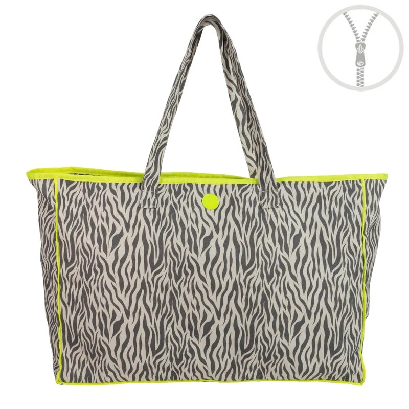 BOLSO CON CREMALLERA ZEBRA FLUOR XL