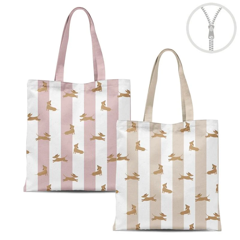BOLSA ALGODON CON CREMALLERA TECKEL