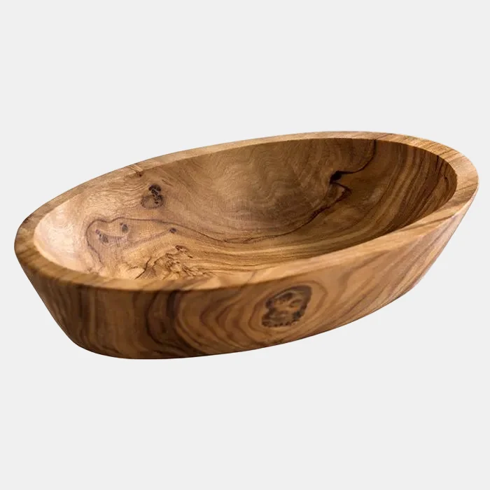 Mini bowl de madera de olivo rectangular. 12 x 7,5 x 2,5 cm. 0,05L - 1 Ud.