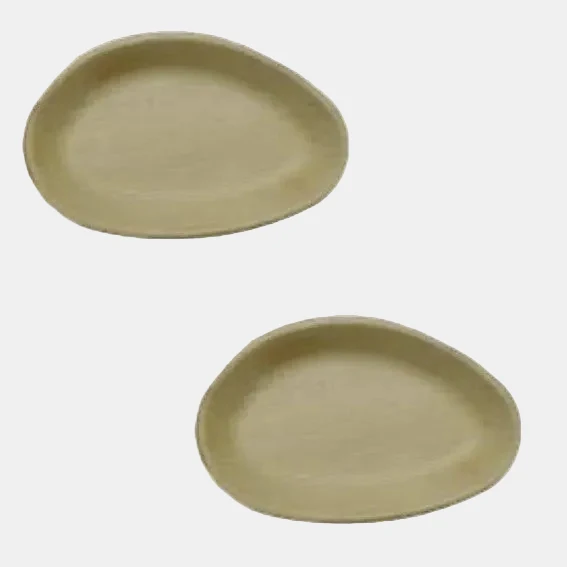 Plato ovalado de hoja de palma. 26 x 16 cm - 100 Uds.