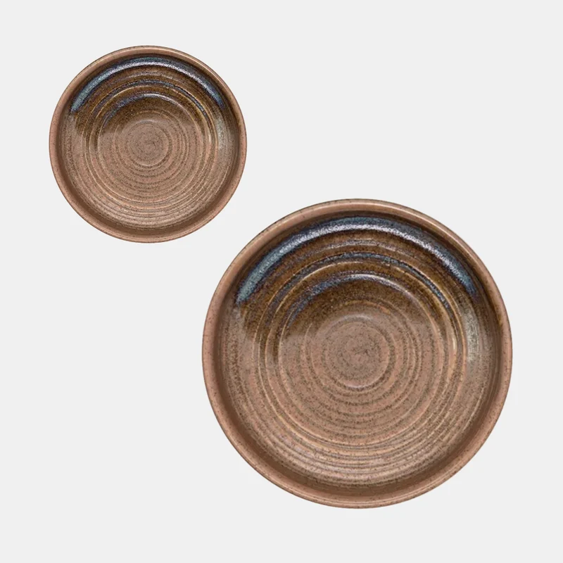 Plato llano coastal arena-azul. ø10 x 2 cm - 6 Uds.