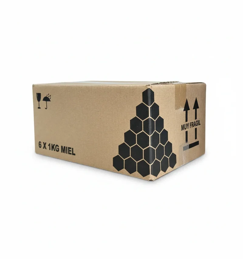📦 Caja de Cartón para Tarro de Cristal Celdillas 1 kg (6 Tarros) Paquete 30 unidades