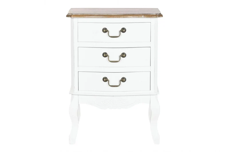MESITA DE NOCHE MADERA 47X35X66 NATURAL BLANCO