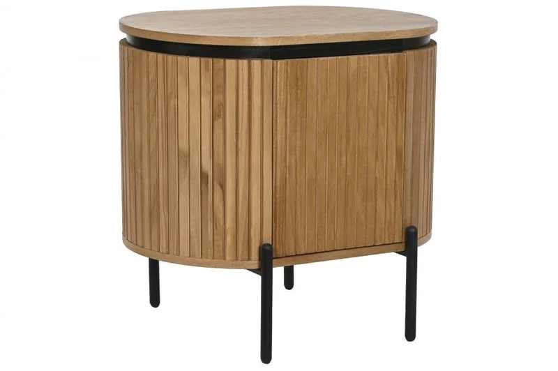 MESITA DE NOCHE PAULOWNIA METAL 55X40X55 MARRON