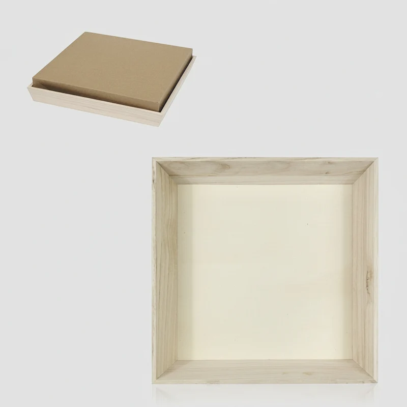Bandeja de madera para entregas de catering. 31 x 31 x 4 cm - 10 Uds