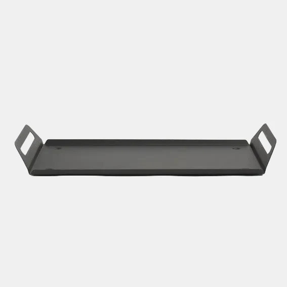 Bandeja de aluminio rectangular grande para catering negra. 28,5 x 52,5 cm - 1 Ud