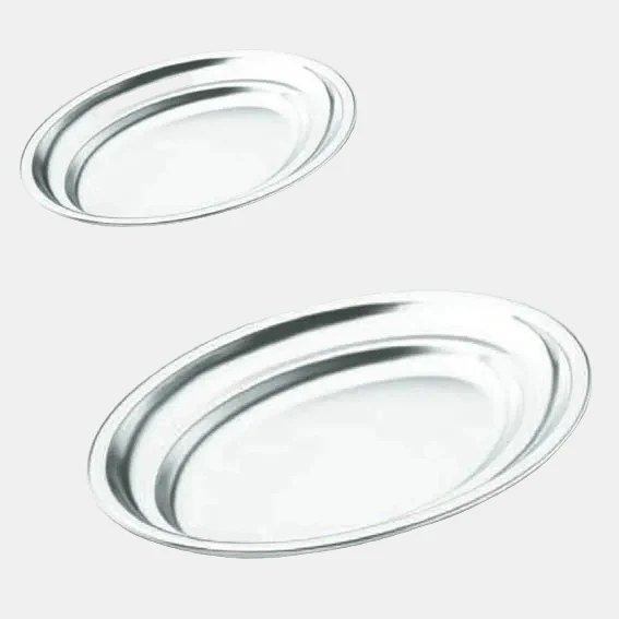 Fuente oval de acero inox para cocina. Varias medidas - 1 Ud.