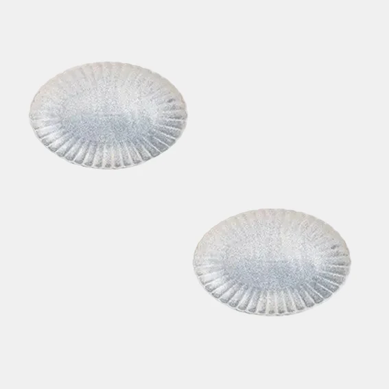 Fuente oval de porcelana Dune azul. Varias medidas - 4 Uds.