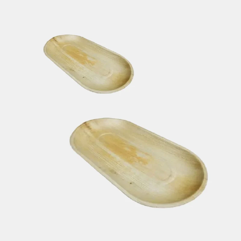 Bandeja oval de hoja de palma. 55.5 x 30 cm - 50 Uds.