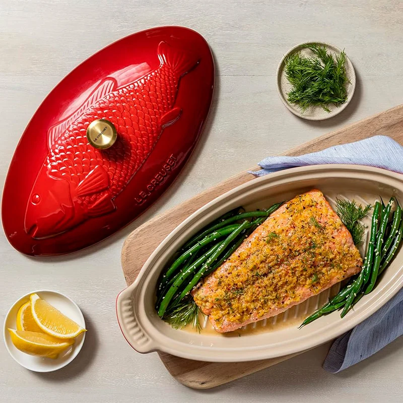 Bandeja cerámica Heritage oval con tapa Le Creuset
