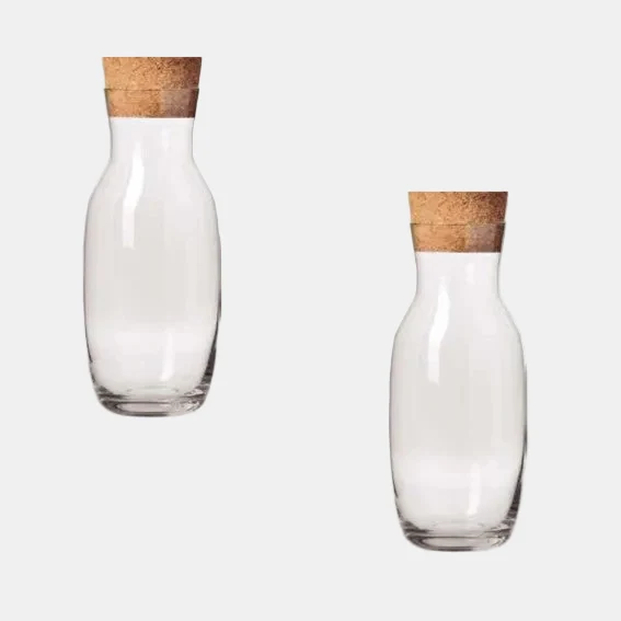 Botella de cristal con tapón de corcho. ø7,3 x 24,5 cm. 1000 ml - 1 Ud.