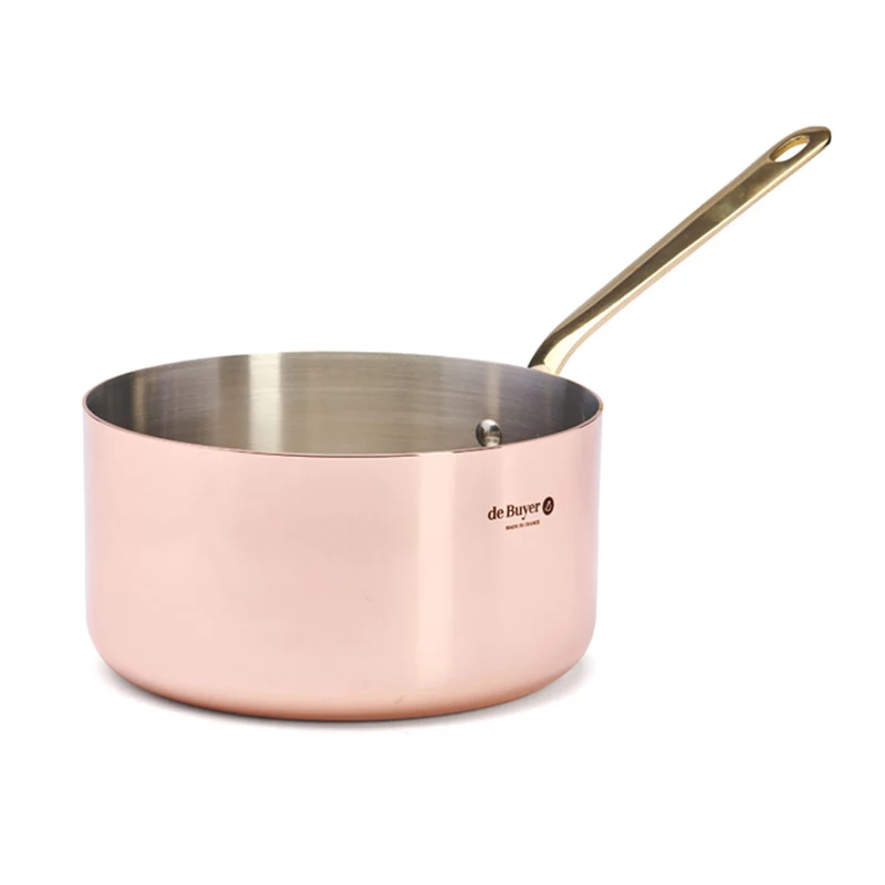 Cazo de cobre Inocuivre mango dorado De Buyer