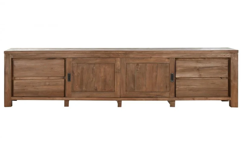 MUEBLE TV TECA RECICLADA 250X45X60 2 PURT 4 CAJ