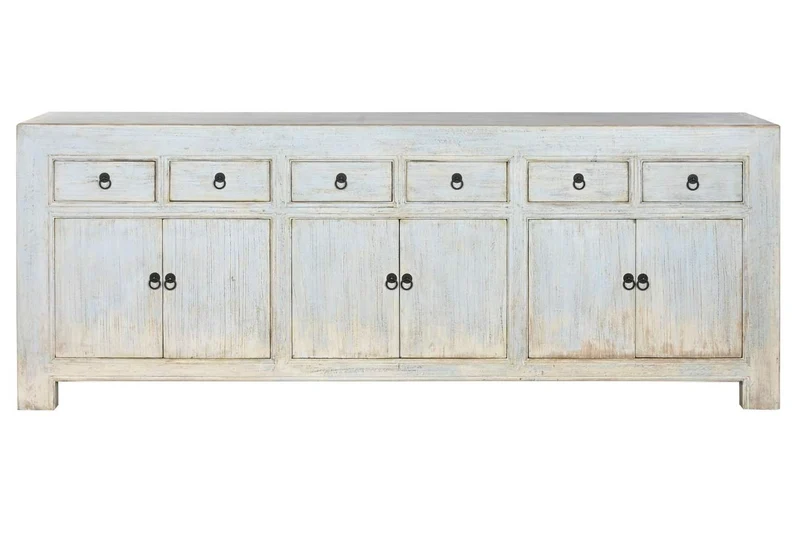 APARADOR OLMO MACIZO 220X45X85 6 PUE 6 CAJ