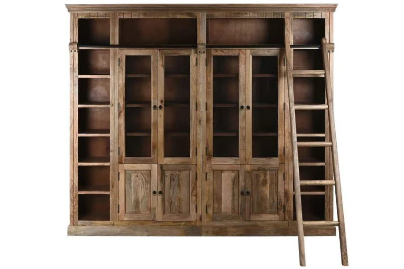 ESTANTERIA MANGO METAL 248X38X221 ESCALERA NATURAL