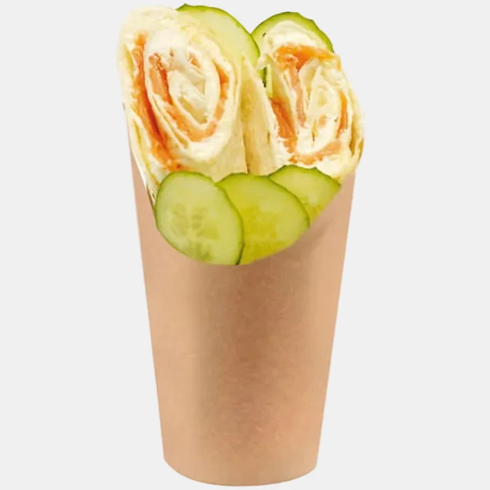 Envase cartón kraft biodegradable para wraps. ø8 x 12 cm - 1200 Uds.