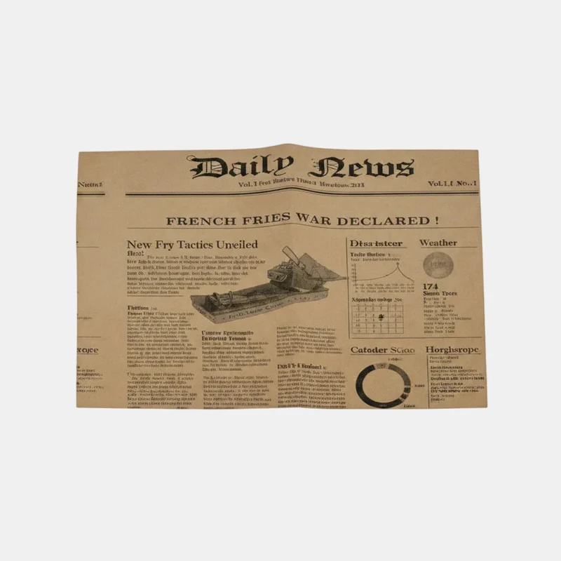 Papel alimentario kraft con diseño periódico. 27 x 35 cm - 1000 Uds.