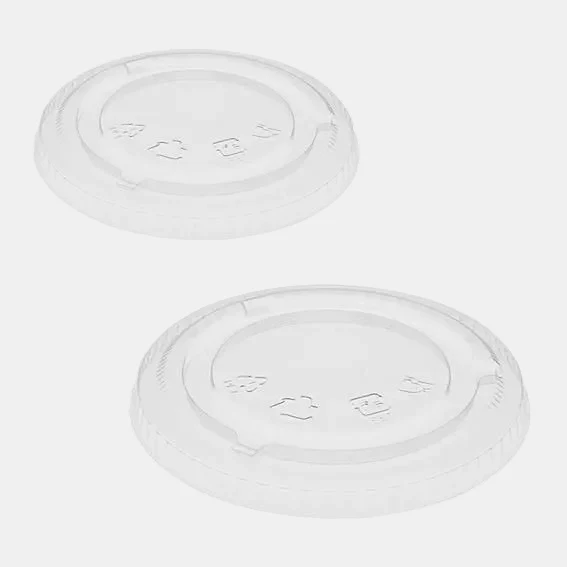 Tapa plana sin cruz reciclable para vaso de Plástico RPET transparente - 1000 uds.