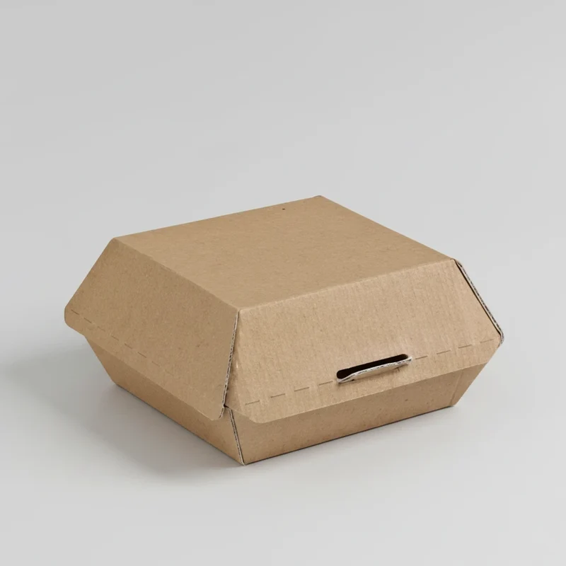Caja hamburguesa kraft. 13.6 x 12.5 x 6.5 cm - 500 Uds.