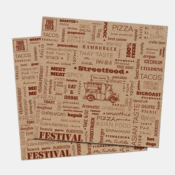 Papel Street Food Kraft parafinado. 29 x 30 - 500 Uds.