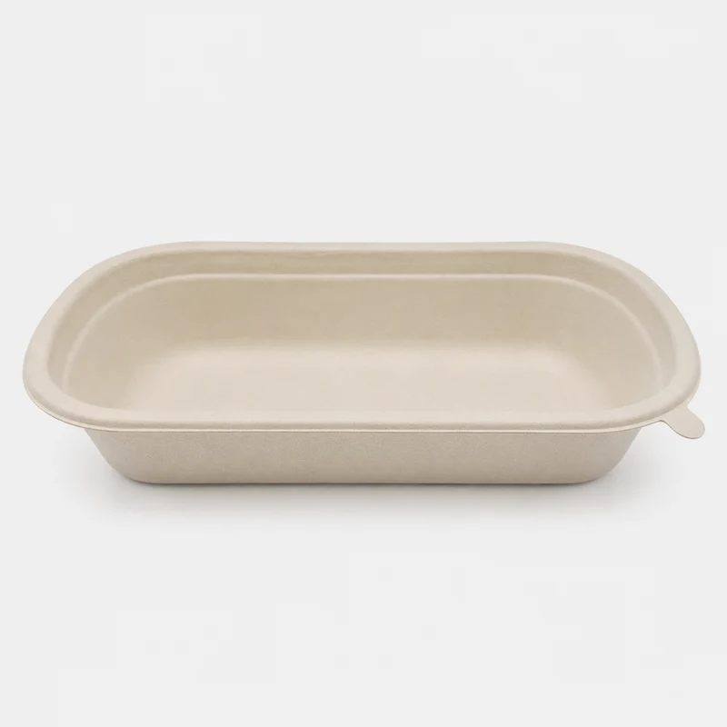 Envase de fibra de trigo. 22.9 x 13.4 x 4.4 cm. 750 ml - 500 Uds.
