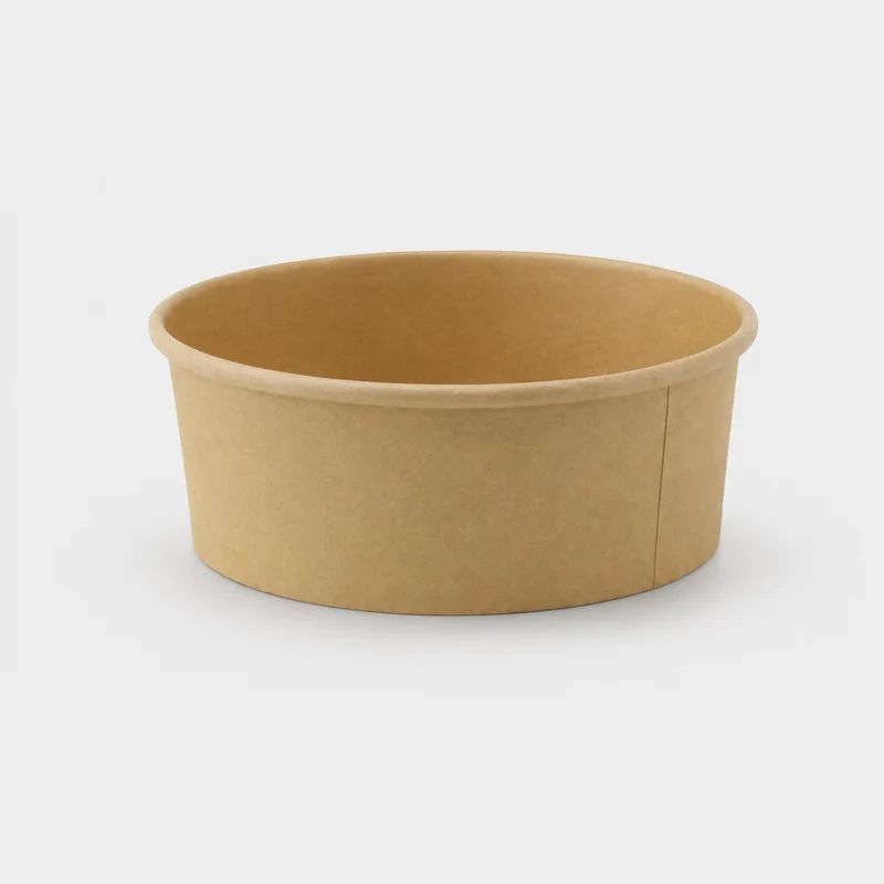 Ensaladera de cartón kraft Buckaty. ø15 x 4.5 cm. 480 ml - 360 Uds.