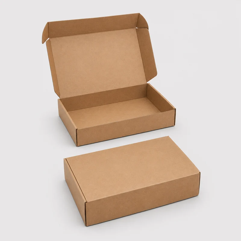 Caja mixta de cartón kraft para entregas parafinada. 32 x 18 x 5 cm - 1.000 Uds.