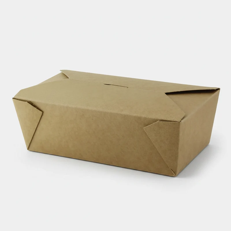 Caja biodegradable de cartón kraft. 18.5 x 10.5 x 6 cm. 1000 ml - 250 uds.