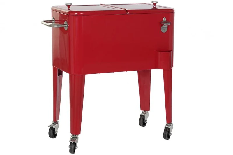 NEVERA ACERO PP 74X43X80 56 LITROS ROJO
