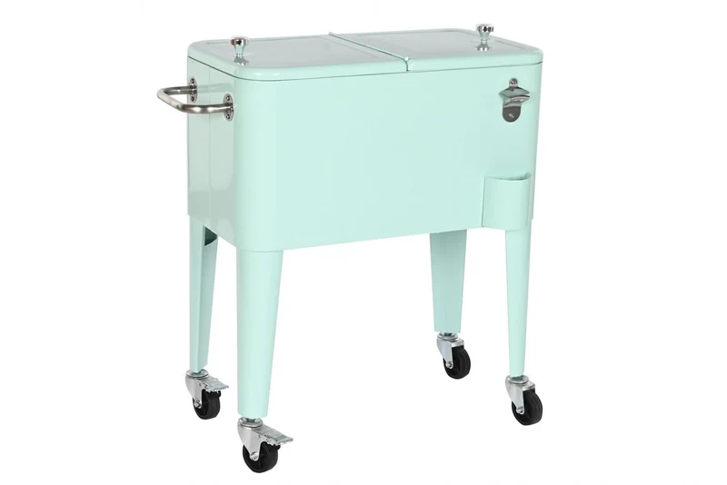NEVERA ACERO PP 74X43X80 56 LITROS AZUL CELESTE