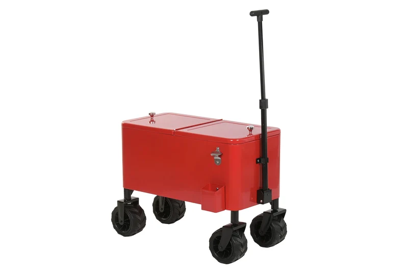 NEVERA METAL PP 88X39X120 RUEDAS ROJO