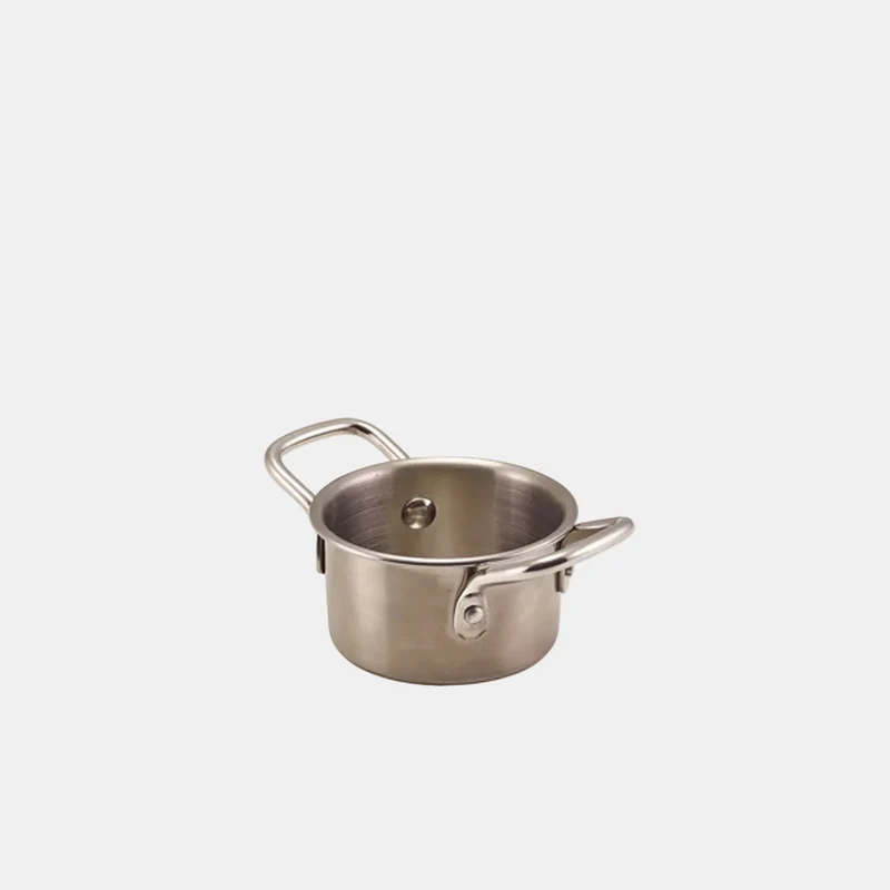 Mini cazuela acero inox. 8.6 x 4.7 cm - 12 Uds.