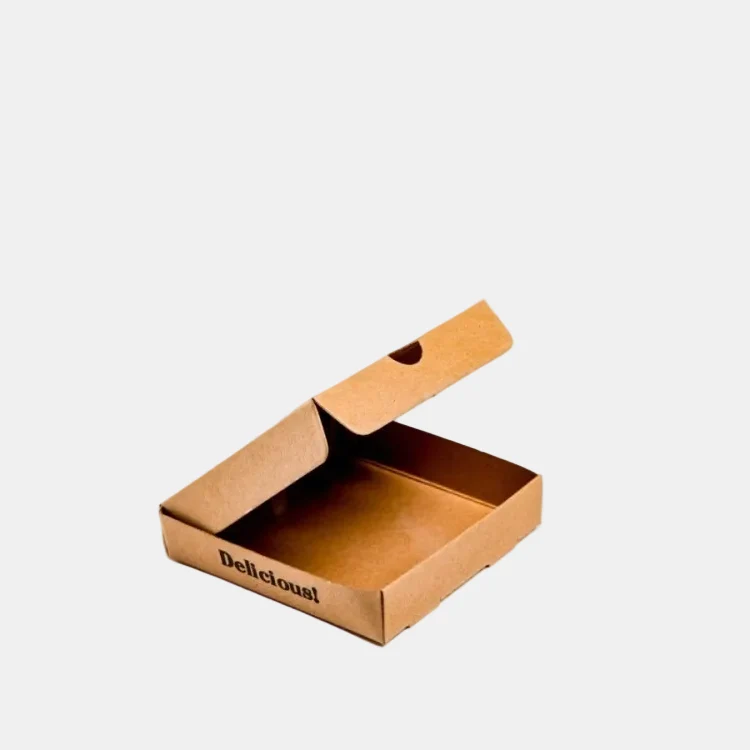 Mini caja de pizza. 9 x 9 x 2 cm - 100 uds.