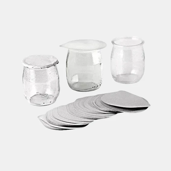 Tapa termosellable yogurt. Medidas - ø 6 cm yogurt 120 ml - 750 uds