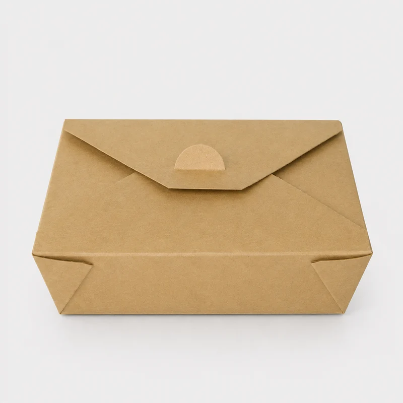 Caja biodegradable de cartón kraft 21.2 x 16 x 6.4 cm. 2000 ml - 200 uds