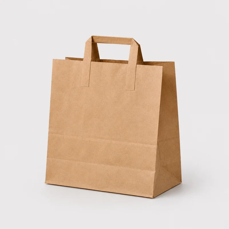 Bolsa kraft asa plana. 26 x 18 x 25 cm - 250 Uds.