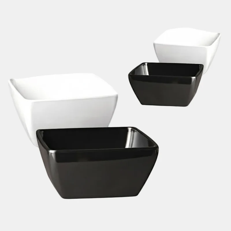 Cuenco cuadrado melamina 9 x 9 x 4 cm. 140 ml - 1 Ud.