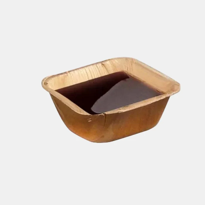 Bowl cuadrado de hoja de palma. 6,3 x 6,3 x 3 cm - 300 Uds.
