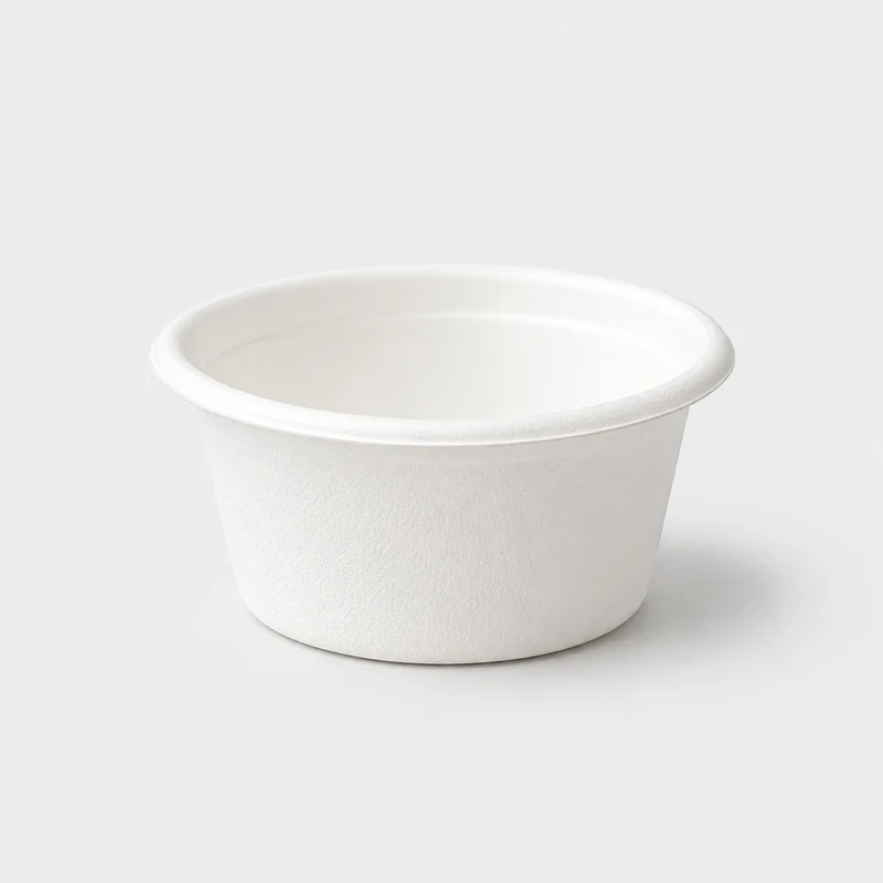Mini vaso pulpa de caña de azúcar biodegradable. ø6,2 x 3 cm. 60 ml - 2000 Uds.
