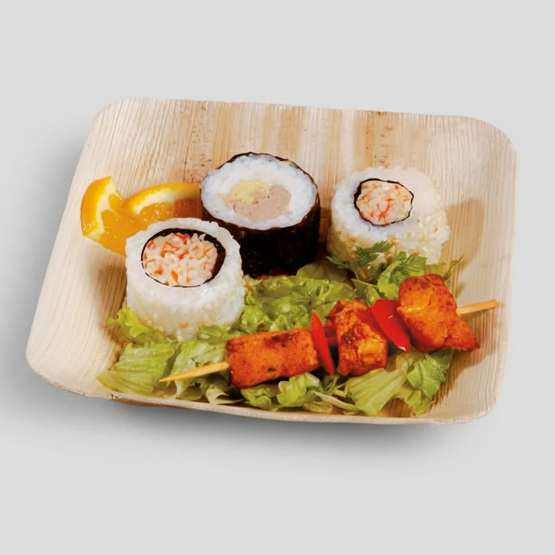 Plato de hoja de palma Areca. 16 x 16 cm - 100 Ud.