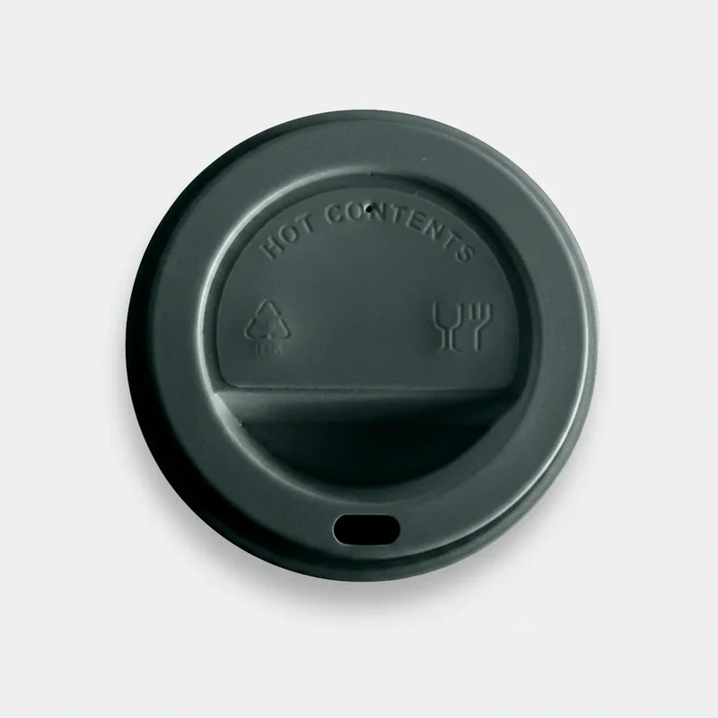 Tapa negra PS para vaso cartón. ø8 cm - 1000 Uds