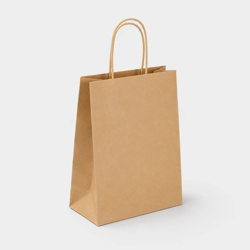 Bolsa kraft asa rizada. 30 x 18 x 33 cm - 250 Uds.