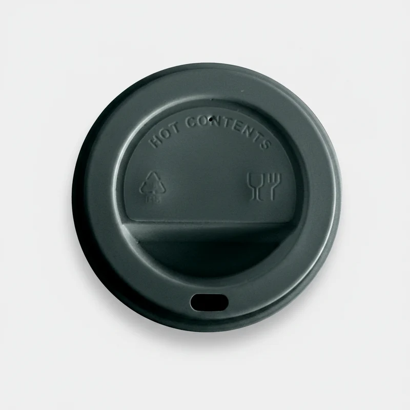 Tapa negra PS para vaso cartón. ø6 cm - 1000 Uds